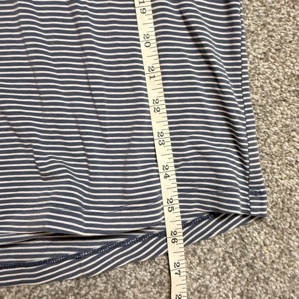 Lululemon Mens Striped Short Sleeve Crewneck T-Shirt Blue White Size L‎